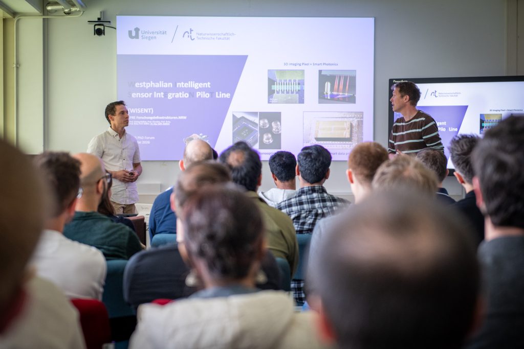 A research presentation at the ZESS PhD Research Forum before an audience.